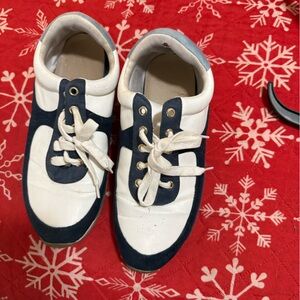 Crown & Ivy White and Navy Kids Sneakers